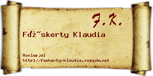 Fáskerty Klaudia névjegykártya