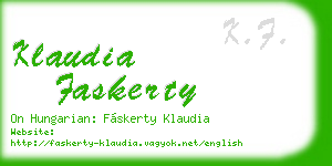 klaudia faskerty business card